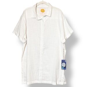 Lucky We Live Hawaii X Goldfish Kiss NWT Men’s White Button Up Shirt M/L cotton
